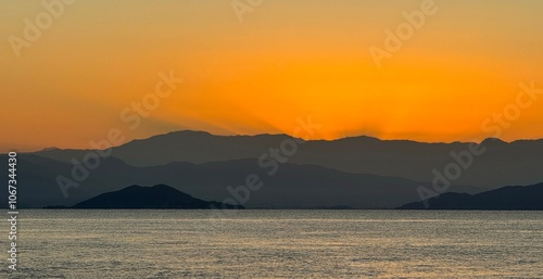 Obraz na płótnie Beautiful sunrise at Gethiye Gulf in Turkey w salonie