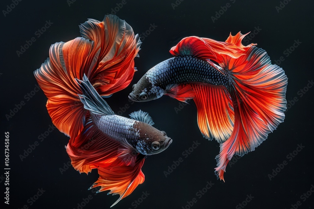Vibrant Betta fish in motion Vibrant Betta fish in motion