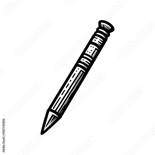 pencil tribal art style engraved vintage design vector