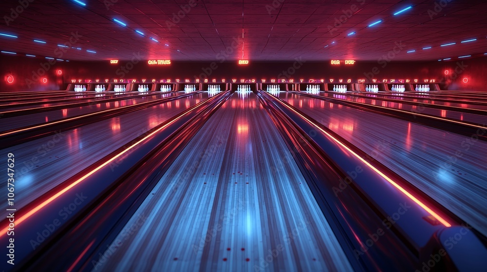 Experience the thrill of bowling in a neon-lit alley with state-of-the-art lanes and vibrant atmosphere Experience the thrill of bowling in a neon-lit alley with state-of-the-art lanes and vibrant atmosphere