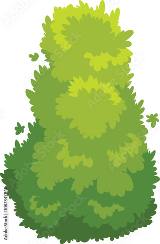 Lush green shrub flourishing in a park, symbolizing the beauty of nature, purity, and fresh air, ideal for eco friendly or garden design initiatives