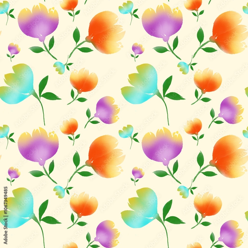Seamless abstract flower art on pattern for background and backdrop.