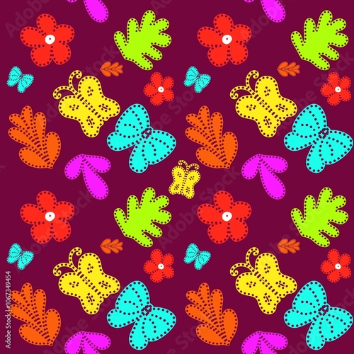 Obraz na płótnie Seamless abstract flower art on pattern for background and backdrop. w salonie