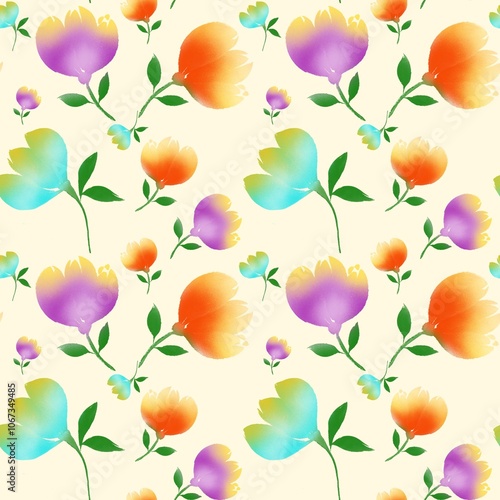 Obraz na płótnie Seamless abstract flower art on pattern for background and backdrop. w salonie