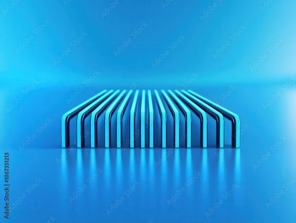 Obraz premium Barcode scanning, efficient inventory control process, 3D illustration