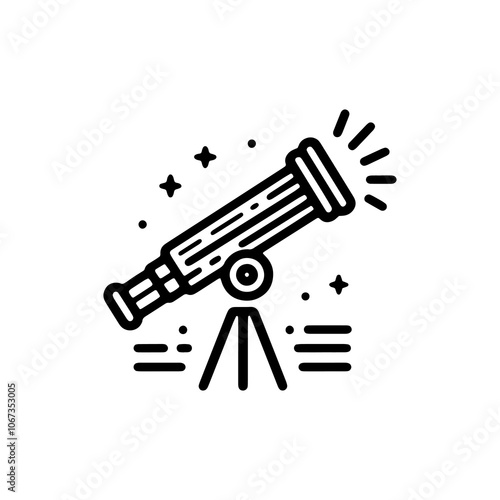 telescope line line art logo design vector