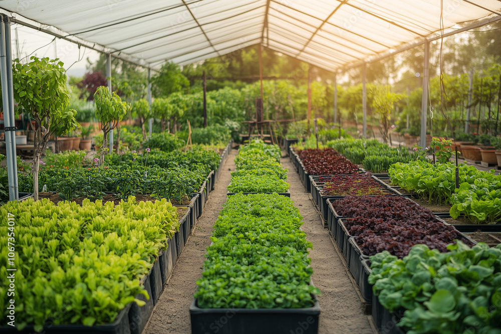 Edible plant in garden in wooden square pot, Indoor growing vegetable with variety of plant, Greenhouse with organic vegetable in backyard garden. Edible plant in garden in wooden square pot, Indoor growing vegetable with variety of plant, Greenhouse with organic vegetable in backyard garden.