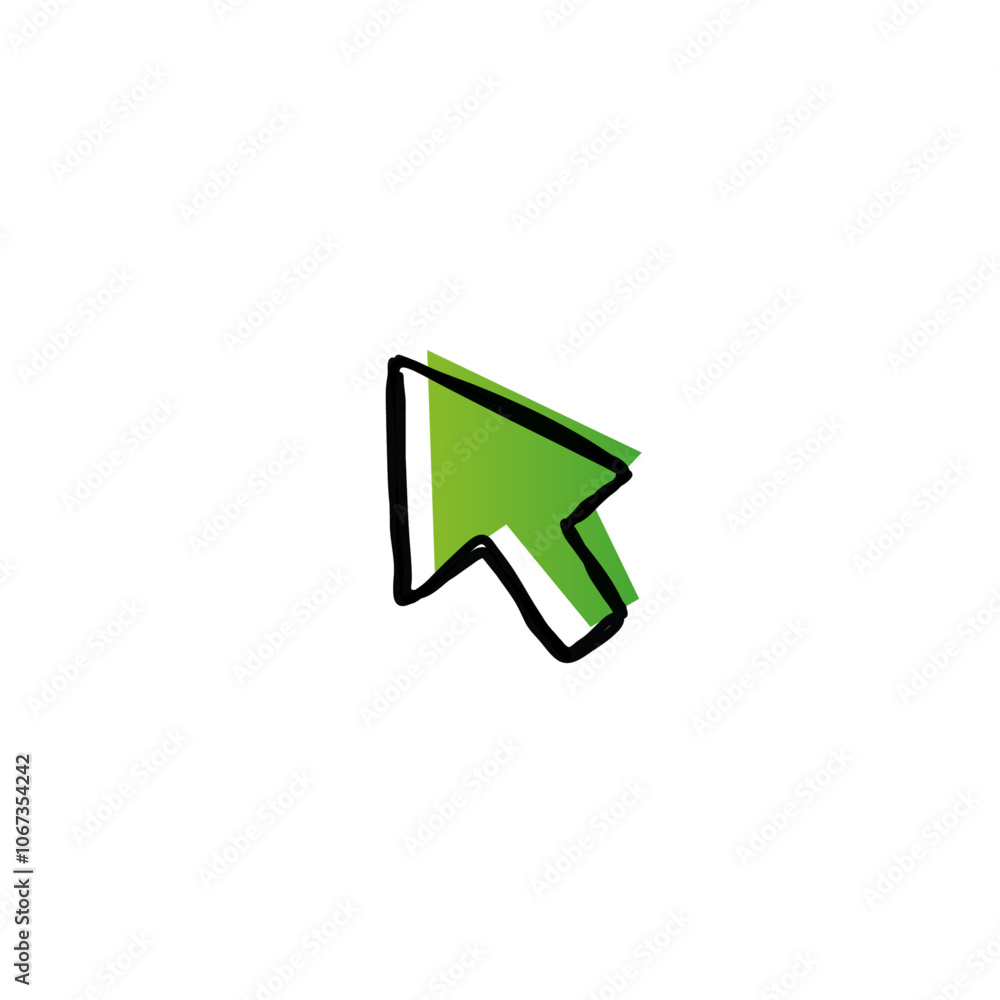 Hand drawn cursor icon flat vector design Hand drawn cursor icon flat vector design
