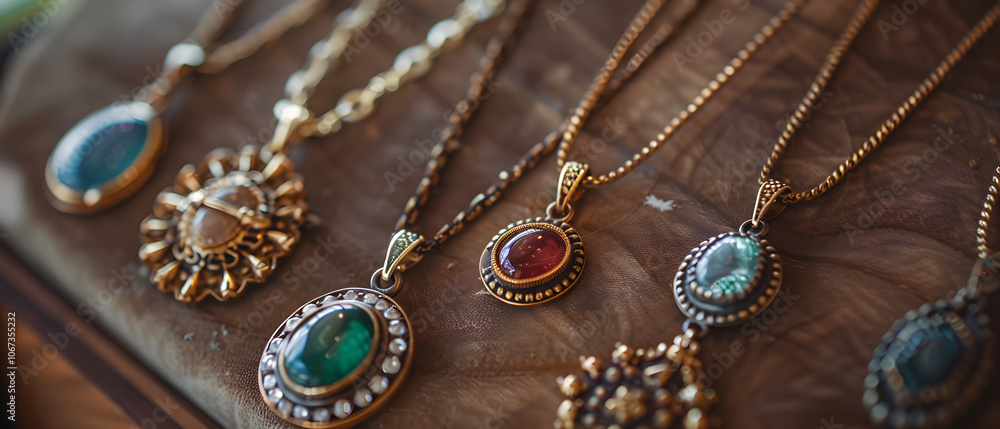 A stunning showcase of intricate women's necklaces and pendants, highlighting unique designs and craftsmanship. A stunning showcase of intricate women's necklaces and pendants, highlighting unique designs and craftsmanship.