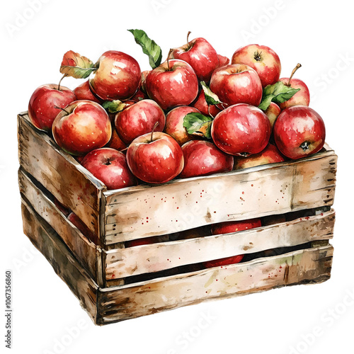 Apple Crate. Transparent background 