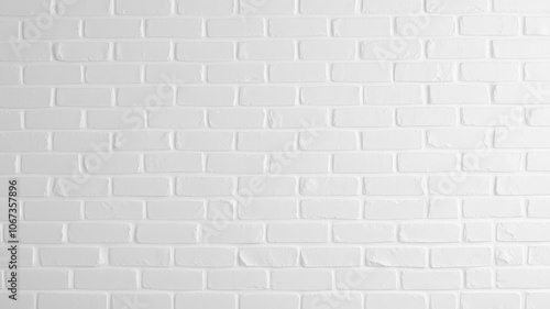 White painted brick wall for background with clean and modern aesthetic, modern