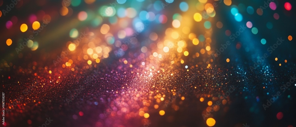 Fototapeta premium Vibrant party lights with a prism effect, colorful illumination creating a festive atmosphere, perfect for celebrations and gatherings