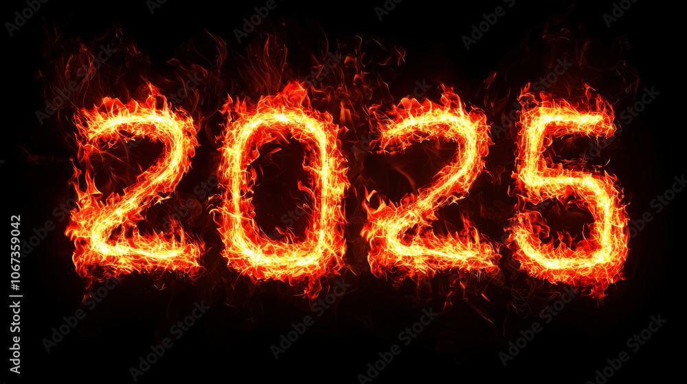 The image is a creative representation of the number twenty-five using fire The image is a creative representation of the number twenty-five using fire