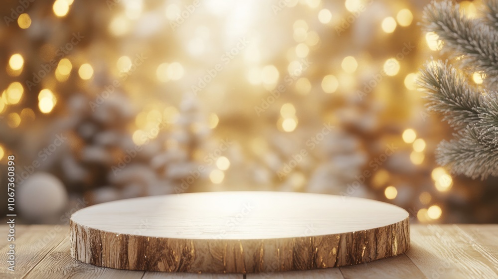 Empty white wooden table in room with Christmas Empty white wooden table in room with Christmas