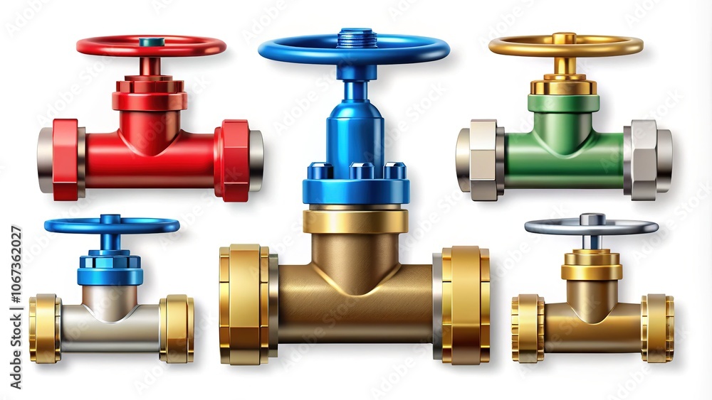 Explore a complete vector icon collection showcasing valve taps and pipe connectors for plumbing applications. Perfect for detailed designs on a crisp white backdrop. Explore a complete vector icon collection showcasing valve taps and pipe connectors for plumbing applications. Perfect for detailed designs on a crisp white backdrop.