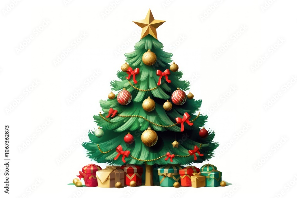 Christmas tree decoration plant white background. Christmas tree decoration plant white background.