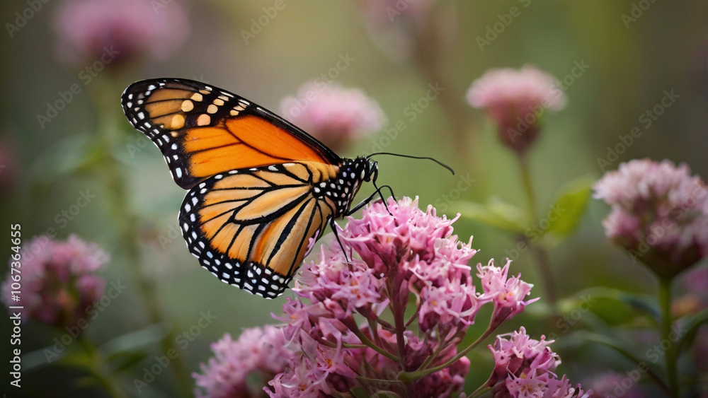 Monarch butterfly on flower Monarch butterfly on flower