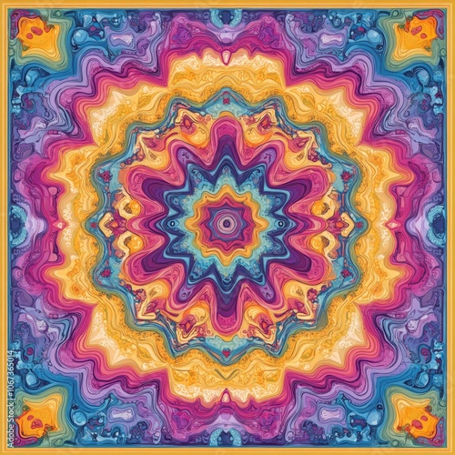 Vibrant Tye Dye Swirl, colorful abstract design, intricate patterns, bold hues, dynamic shapes, eye-catching visual appeal, vector illustration