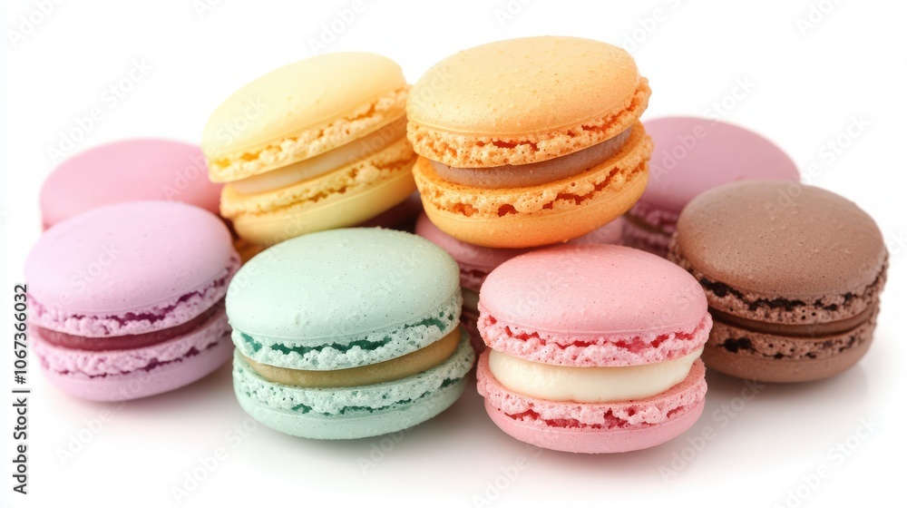 colorful macaroons isolated on white colorful macaroons isolated on white