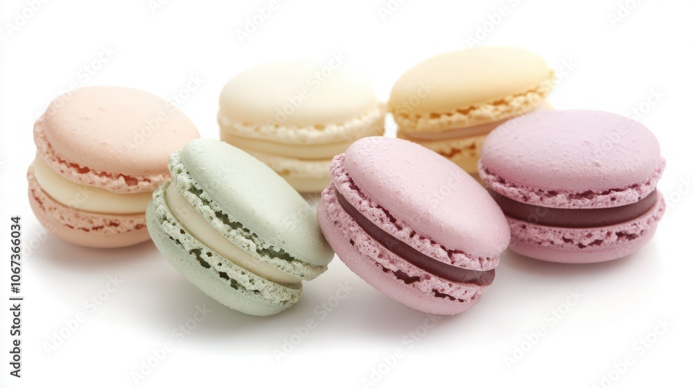 colorful macaroons isolated on white colorful macaroons isolated on white