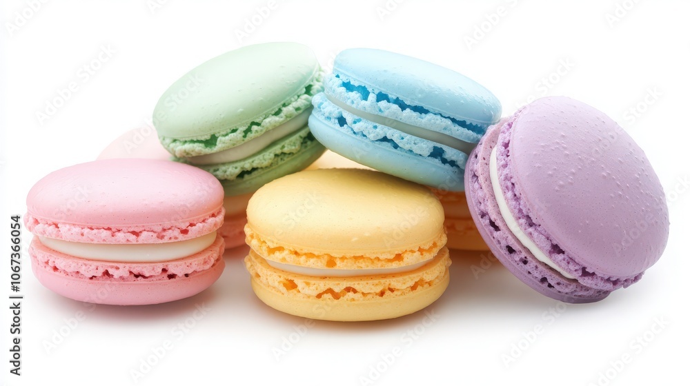 colorful macaroons isolated on white colorful macaroons isolated on white