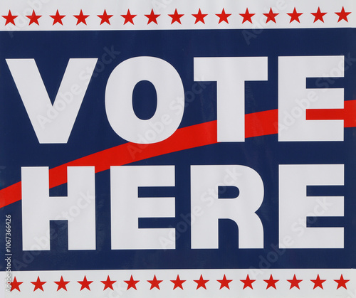 Vote Here Sign, USA