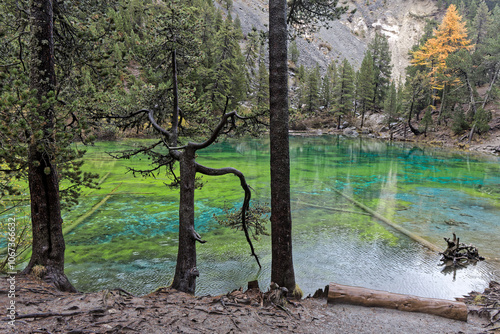 Lac Vert (Green Lake) in Vallée Etroite, a small scenic valley in the French Alps photo