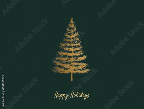 Wallpaper Mural Golden Christmas Tree Torontodigital.ca