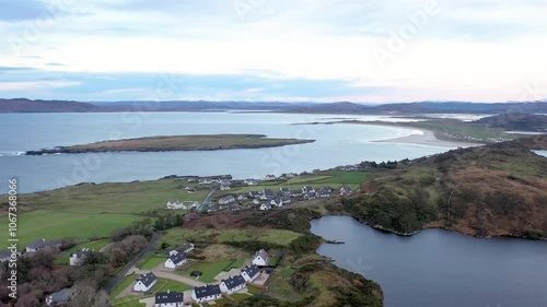 Aerial view of Pound Lough in Portnoo in County Donegal, Ireland photo