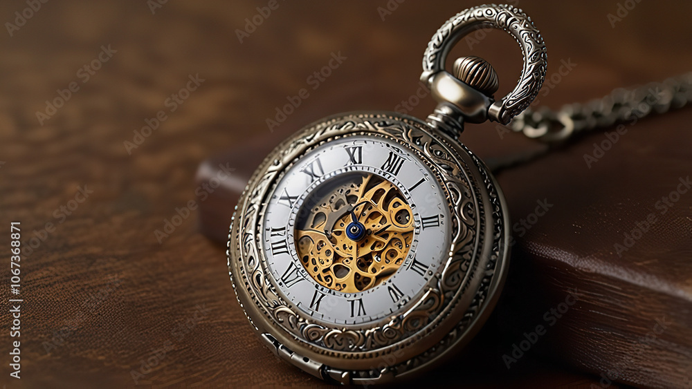 A classic pocket watch with intricate details. A classic pocket watch with intricate details.