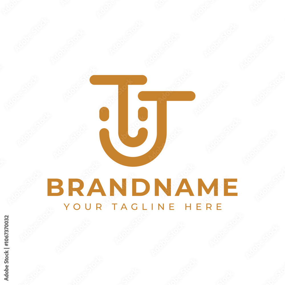Letter U or JU Smile Logo, suitable for any business with U JU or UJ initials Letter U or JU Smile Logo, suitable for any business with U JU or UJ initials
