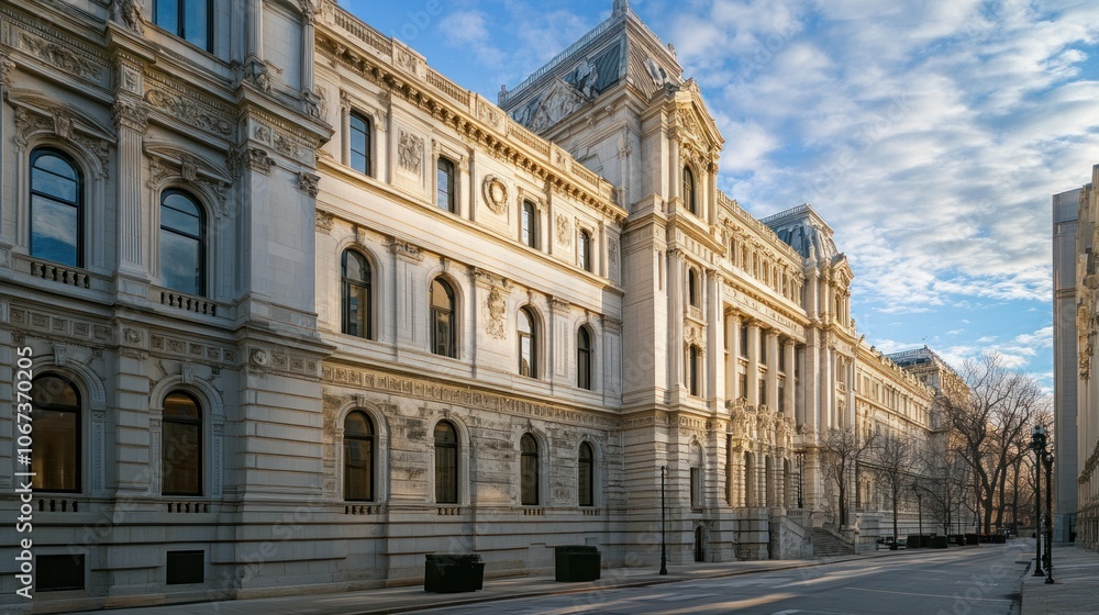 Fototapeta premium A historic government building with grand architecture,