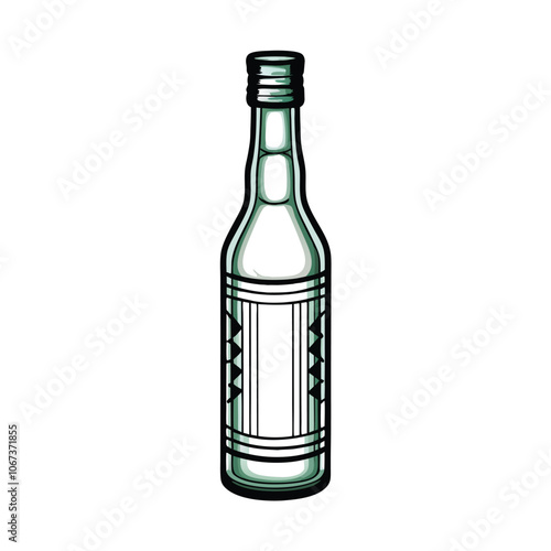 A simple, stylized vector icon of a traditional Korean soju bottle. The icon should be small and suitable for use in a digital environment.