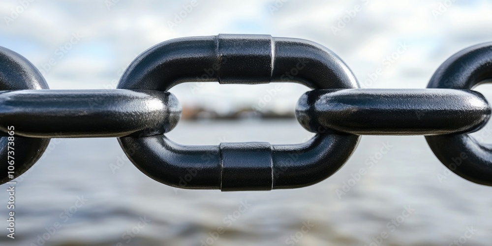 Naklejka premium Close-up of chain with sky