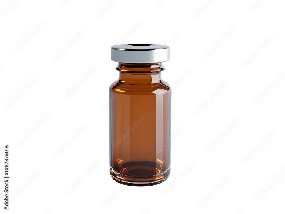 a brown glass bottle with a silver cap a brown glass bottle with a silver cap