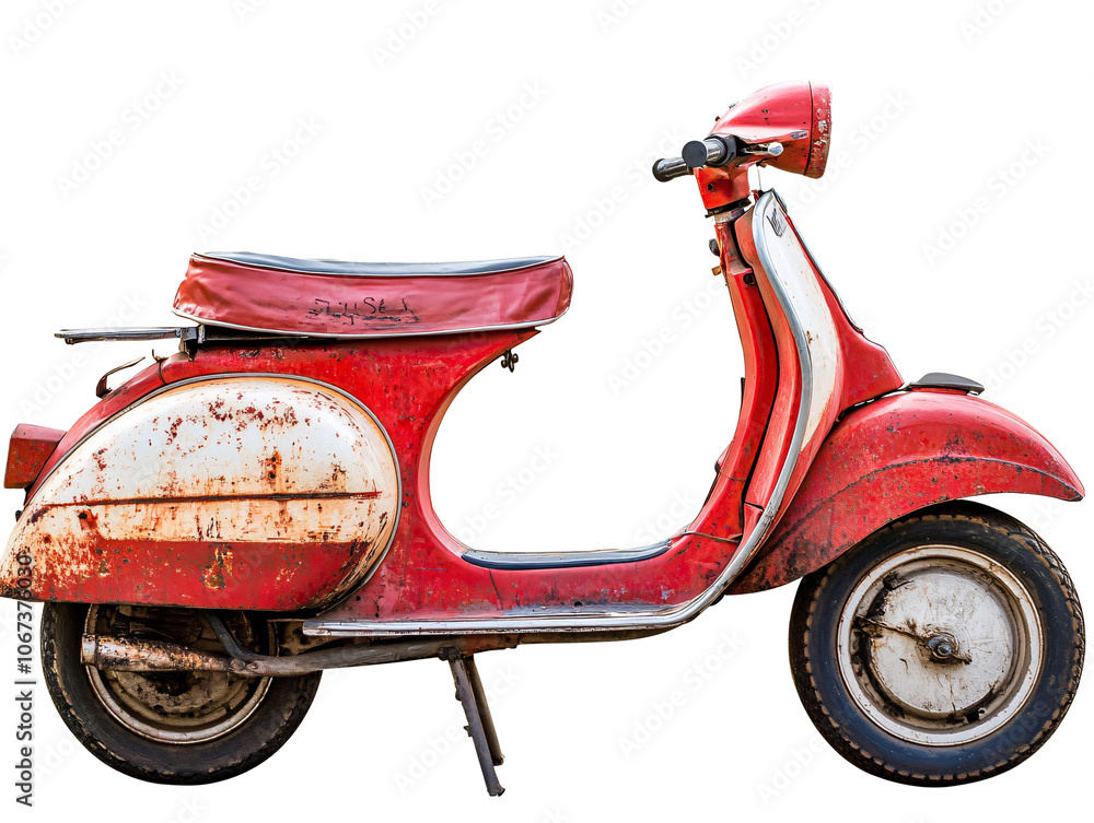 Fototapeta premium a red and white scooter