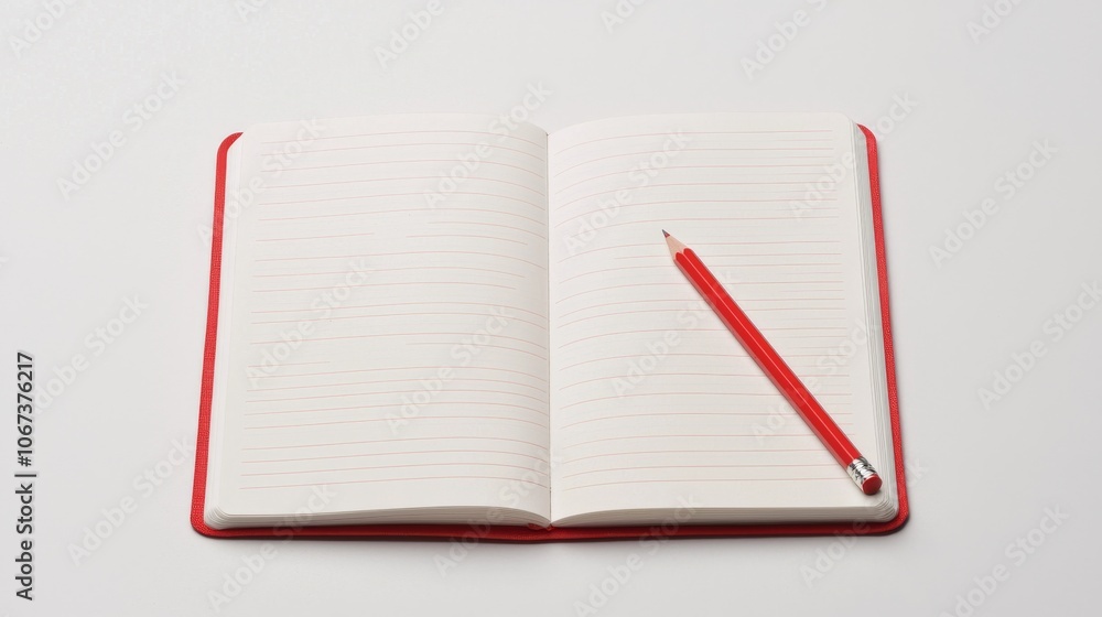 Blank Notebook with Red Pencil. Blank Notebook with Red Pencil.