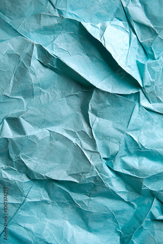 Wallpaper Mural  Turquoise crinkled paper texture with intricate folds and creases Torontodigital.ca