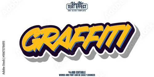 Graffiti editable text effect, customizable streetart and urban 3d font style