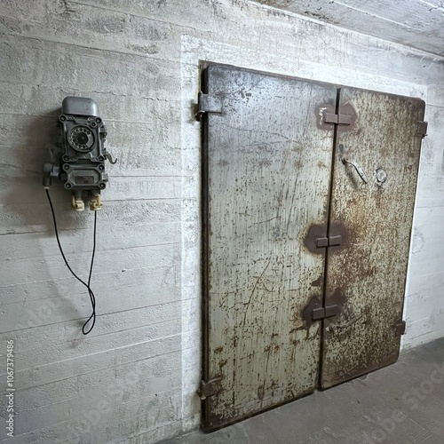 Photography Berlin concrete bunker steel door