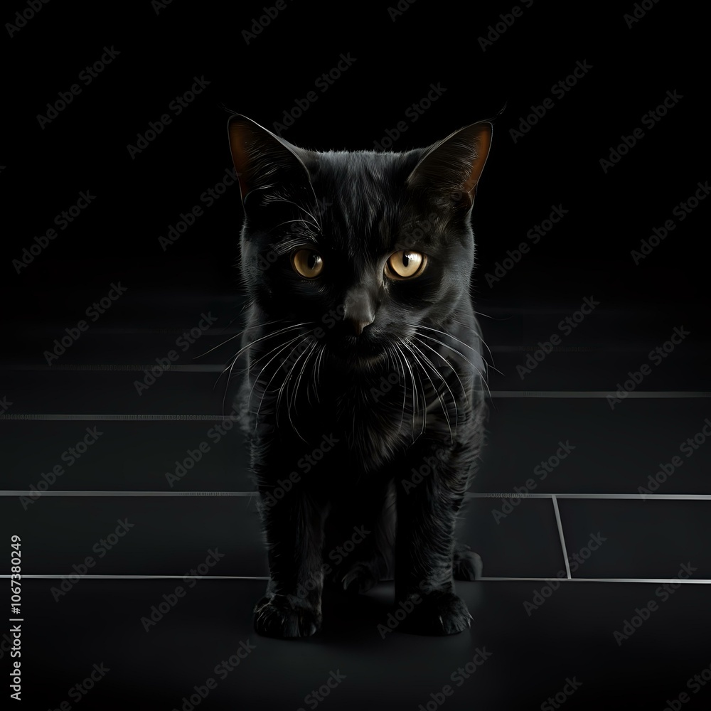 Fototapeta premium Regal Cat with Striking Yellow Eyes