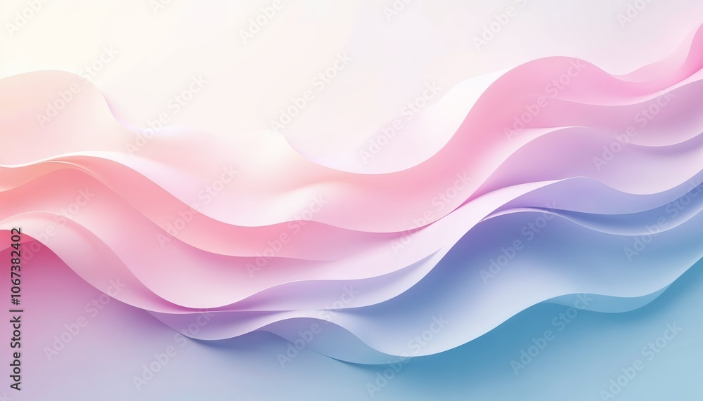Soft pastel layered waves in pink, purple, and blue tones Soft pastel layered waves in pink, purple, and blue tones