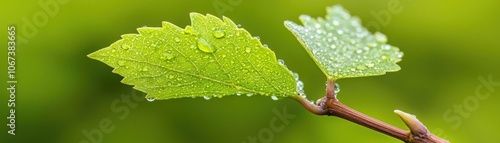 Macro of a grape vine tendril with tiny water droplets, showing its delicate structure, Grape vine tendril with water droplets macro, Fresh and detailed