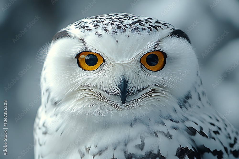 Obraz premium Close-up portrait of a majestic snowy owl.