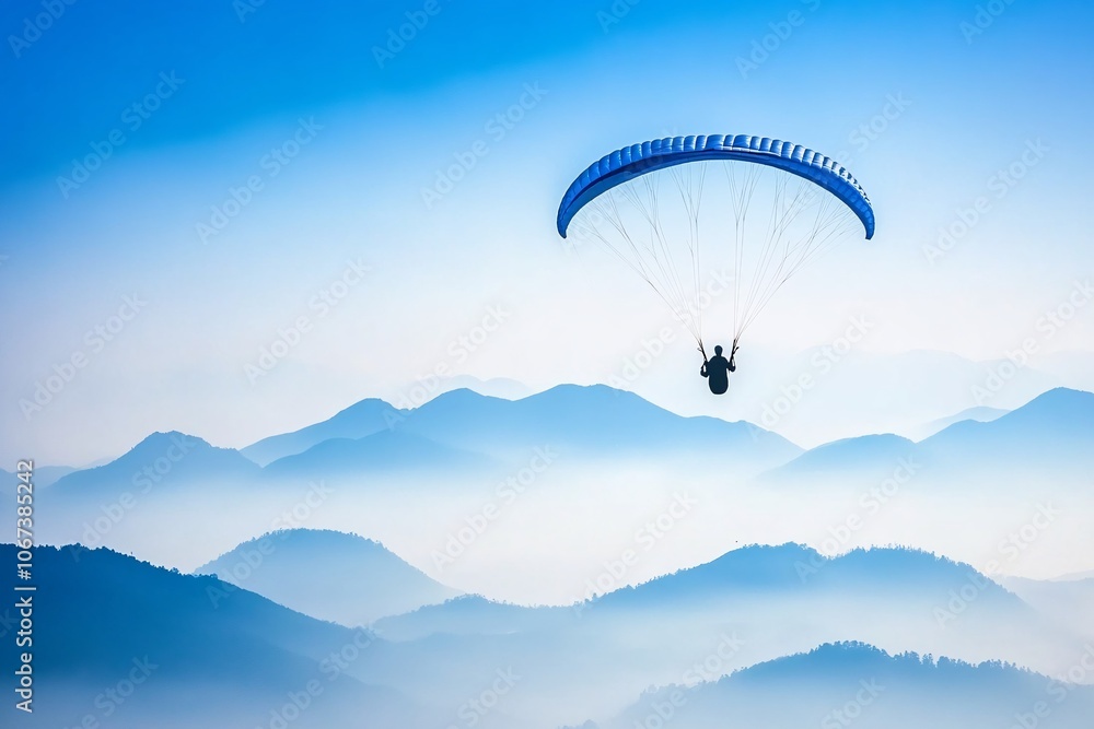 Paragliding Over Misty Mountains - An Aerial Adventure Paragliding Over Misty Mountains - An Aerial Adventure