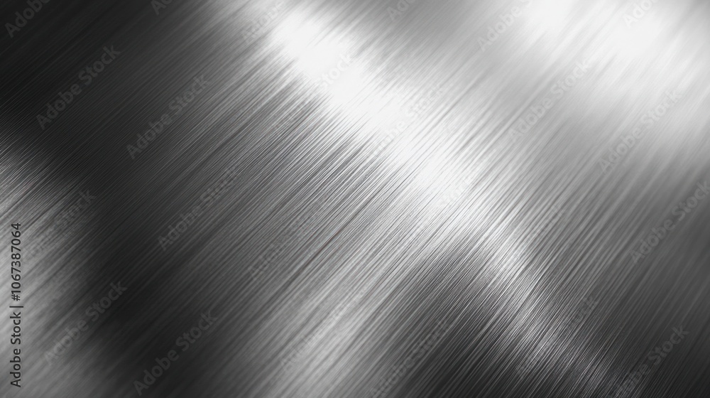 A close-up of brushed metal surface showcasing texture and reflections. A close-up of brushed metal surface showcasing texture and reflections.