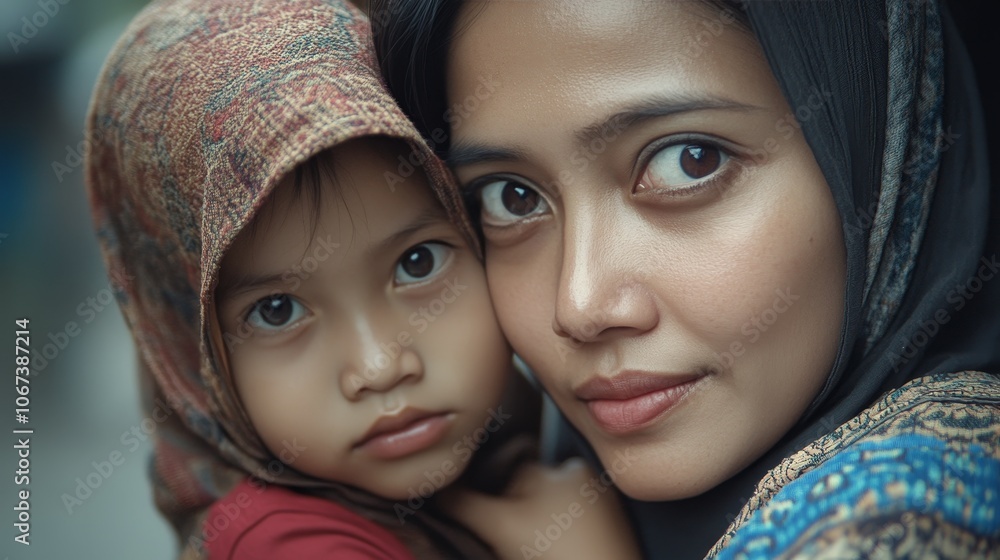 A Bond as Strong as the Islands:An Indonesian Mother and Child Share a Heartfelt Moment.Concept of motherhood,Indonesian Mother's Day,family bond,love,care,Indonesian culture,tradition,and heritage. A Bond as Strong as the Islands:An Indonesian Mother and Child Share a Heartfelt Moment.Concept of motherhood,Indonesian Mother's Day,family bond,love,care,Indonesian culture,tradition,and heritage.