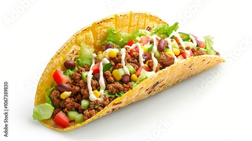 Delicious Ground Beef Taco with Fresh Toppings