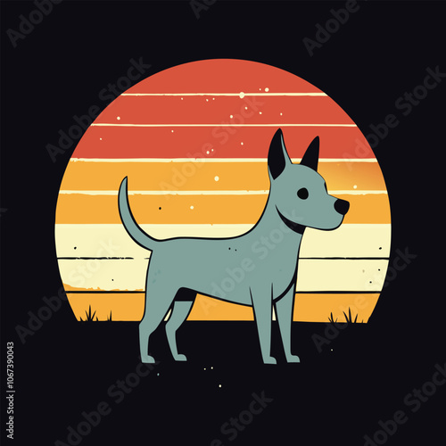 Retro dog t-shirt design Vector Illustration