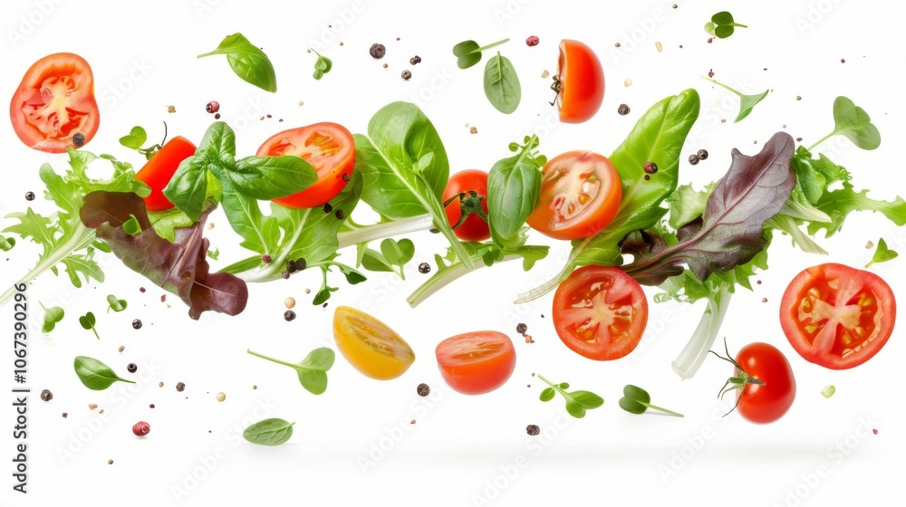 Fresh Salad Ingredients with Tomatoes and Lettuce Fresh Salad Ingredients with Tomatoes and Lettuce